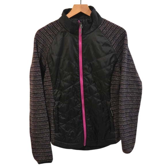 Title nine Jackets & Blazers - Title Nine Black Pink Quilted Knit Softshell Full Zip-Up Jacket Size Large